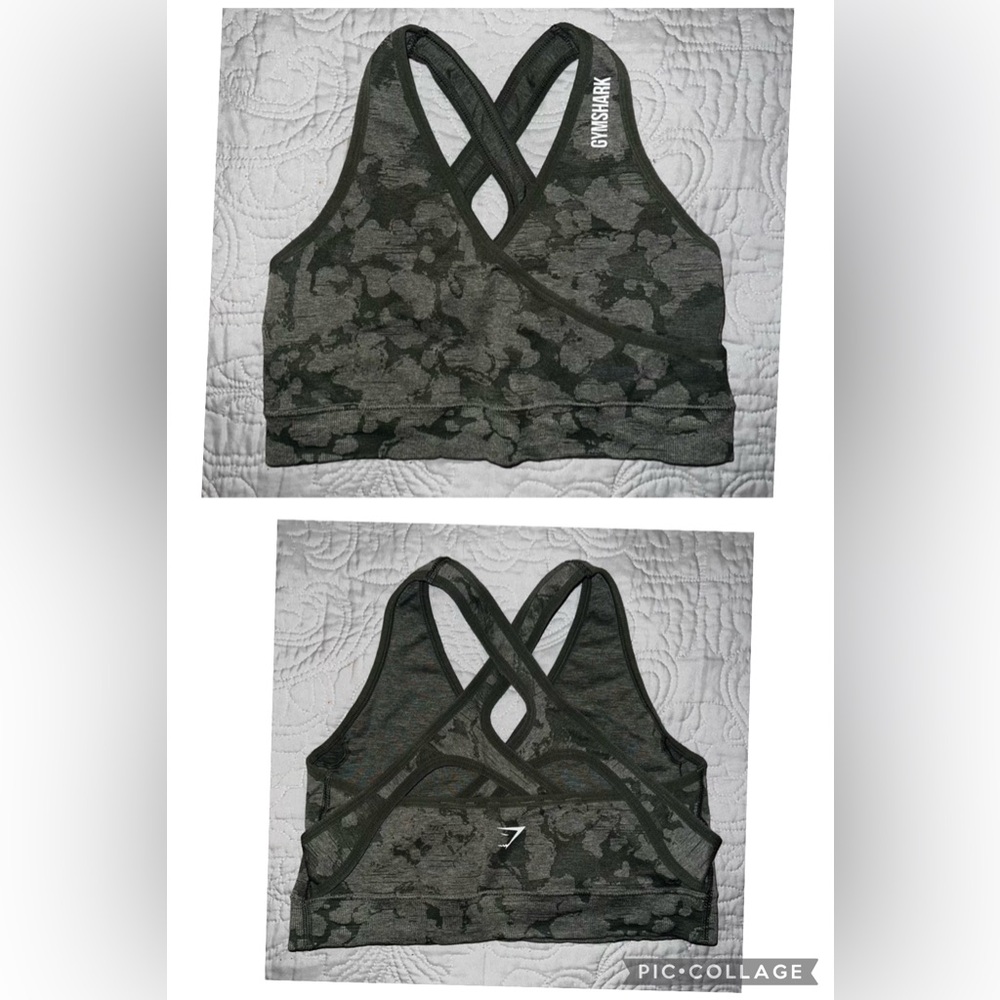 🦈 EUC Gymshark Adapt Animal Print Sports Bra - Green - Sz Large